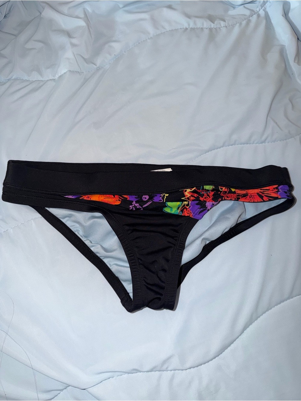Nike Black Bikini Bottom with Multicolor Floral Trim